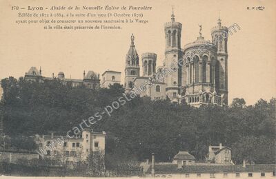 Carte postale ancienne Abside de la Nouvelle Église de Fourvière — Lyon (Rhône)