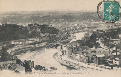 Carte postale ancienne Vue Générale sur Vaise et le Mont-d'Or — Lyon (Rhône)