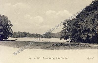 Carte postale ancienne Le Lac du Parc de la Tête-d'Or — Lyon (Rhône)