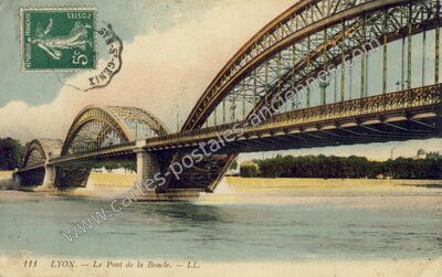Carte postale ancienne Le Pont de la Boucle — Lyon (Rhône)