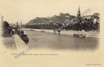 Carte postale ancienne L'Église Saint-Georges & le Grand Séminaire — Lyon (Rhône)