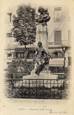 Carte postale ancienne Monument de J. Soulary — Lyon (Rhône)