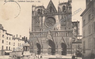 Carte postale ancienne Cathédrale Saint-Jean — Lyon (Rhône)