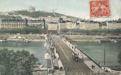Carte postale ancienne Le Pont Lafayette — Lyon (Rhône)