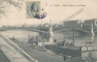 Carte postale ancienne Pont du Midi, sur le Rhône — Lyon (Rhône)