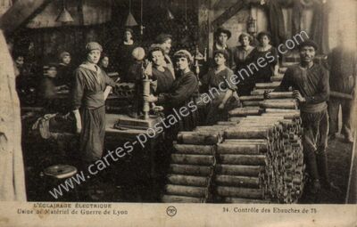 Carte postale ancienne L'Éclairage Électrique, Usine de Matériel de Guerre — Lyon (Rhône)
