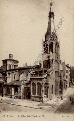 Carte postale ancienne L'Eglise Saint-Paul — Lyon (Rhône)