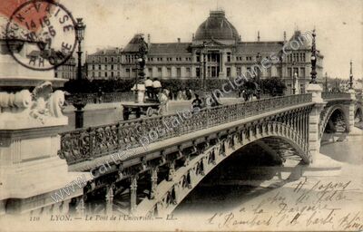 Carte postale ancienne Le Pont de l'Université — Lyon (Rhône)