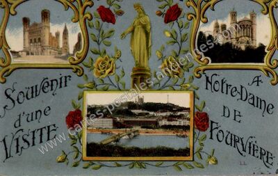 Carte postale ancienne Notre-Dame de Fourvière — Lyon (Rhône)