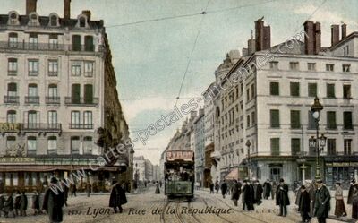 Carte postale ancienne Rue de la République — Lyon (Rhône)