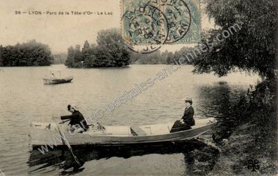 Carte postale ancienne Parc de la Tête-d'Or - Le Lac — Lyon (Rhône)