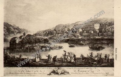 Carte postale ancienne Première vue de la Ville de Lyon, representant le matin d'une Isle — Lyon (Rhône)