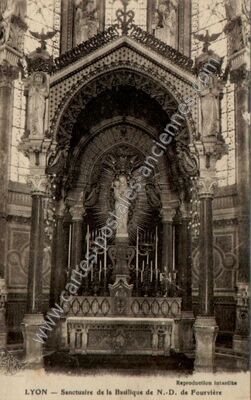 Carte postale ancienne Sanctuaire de la Basilique de N.-D. de Fourvière — Lyon (Rhône)