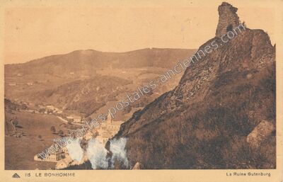 Carte postale ancienne La Ruine Gutenburg — Le Bonhomme (Haut-Rhin)