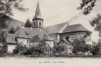 Carte postale ancienne Vue de l'Eglise — Kruth (Haut-Rhin)