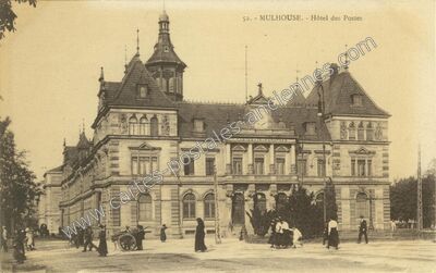 Carte postale ancienne Hôtel des Postes — Mulhouse (Haut-Rhin)