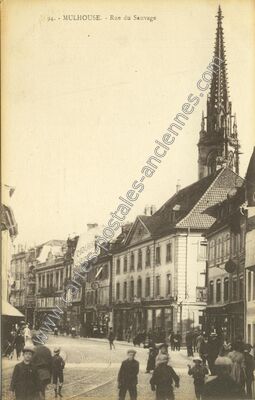 Carte postale ancienne Rue du Sauvage — Mulhouse (Haut-Rhin)