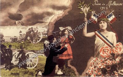 Carte postale ancienne Prise de Mulhouse — Mulhouse (Haut-Rhin)