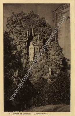 Carte postale ancienne Grotte de Lourdes — Riedisheim (Haut-Rhin)