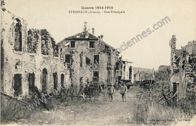 Carte postale ancienne Guerre 1914-1918 - Rue Principale — Steinbach (Haut-Rhin)