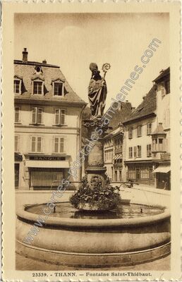 Carte postale ancienne Fontaine Saint-Thiébaut — Thann (Haut-Rhin)