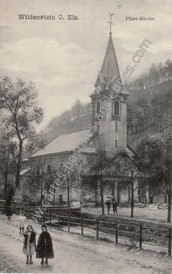 Carte postale ancienne Pfarr-Kirche — Wildenstein (Haut-Rhin)