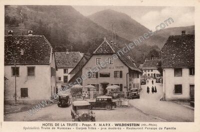 Carte postale ancienne Hôtel Restaurant de la Truite — Wildenstein (Haut-Rhin)