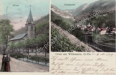 Carte postale ancienne Totalansicht — Wildenstein (Haut-Rhin)
