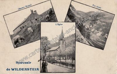 Carte postale ancienne L'Eglise — Wildenstein (Haut-Rhin)