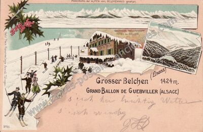 Carte postale ancienne Grosser Belchen, Grand Ballon de Guebviller — Guebwiller (Haut-Rhin)