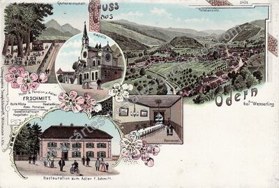 Carte postale ancienne Gartenwirtschaft. Gruss aus Kapelle — Oderen (Haut-Rhin)
