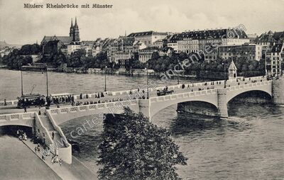 Carte postale ancienne Pont du Rhin avec Münster — Munster (Haut-Rhin)