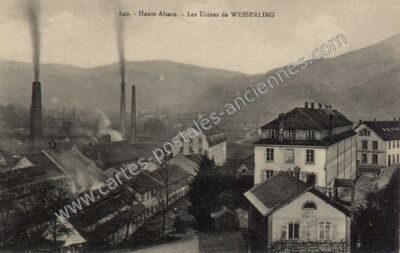Carte postale ancienne Wesserling — Husseren-Wesserling (Haut-Rhin)