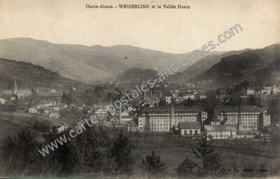 Carte postale ancienne Wesserling — Husseren-Wesserling (Haut-Rhin)