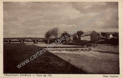 Carte postale ancienne Pont de l'Ill — Meyenheim (Haut-Rhin)