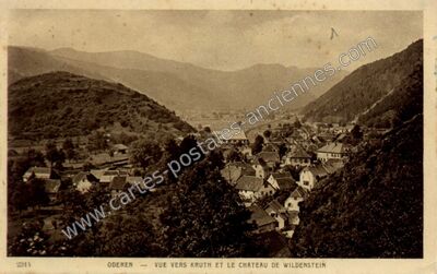 Carte postale ancienne Vue vers Kruth et le château de Wildenstein — Oderen (Haut-Rhin)