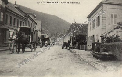 Carte postale ancienne Route de Wesserling — Saint-Amarin (Haut-Rhin)
