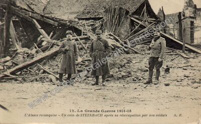 Carte postale ancienne La Grande Guerre 1914-15 - L'Alsace reconquise — Steinbach (Haut-Rhin)