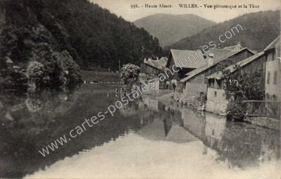 Carte postale ancienne Vue pittoresque et la Thur — Willer (Haut-Rhin)