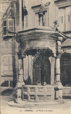 Carte postale ancienne Le Puits à six seaux — Obernai (Bas-Rhin)