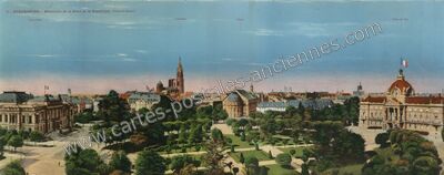 Carte postale ancienne Panorama de la Place de la République — Strasbourg (Bas-Rhin)