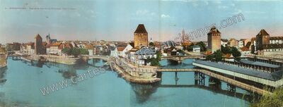 Carte postale ancienne Vue prise des Ponts Couverts — Strasbourg (Bas-Rhin)