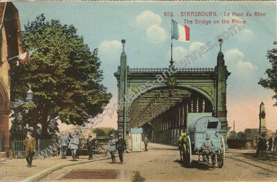 Carte postale ancienne Le Pont du Rhin — Strasbourg (Bas-Rhin)