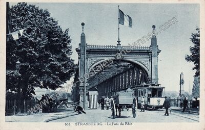 Carte postale ancienne Le Pont du Rhin — Strasbourg (Bas-Rhin)