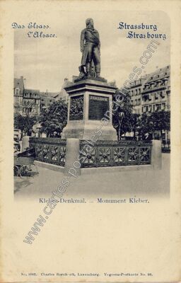 Carte postale ancienne Monument Kleber — Strasbourg (Bas-Rhin)