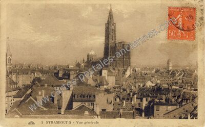 Carte postale ancienne Vue générale — Strasbourg (Bas-Rhin)