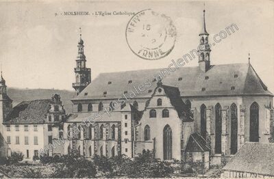 Carte postale ancienne L'Eglise Catholique — Molsheim (Bas-Rhin)