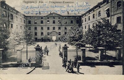 Carte postale ancienne Dragoner-Kaserne — Haguenau (Bas-Rhin)