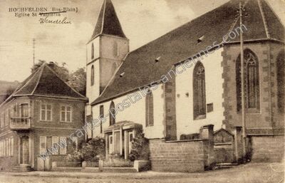 Carte postale ancienne Eglise St Valentin — Hochfelden (Bas-Rhin)