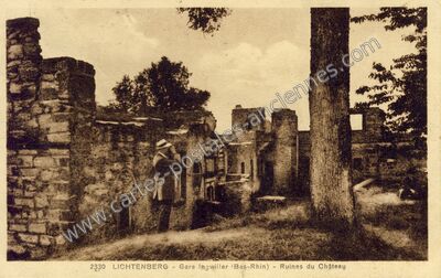 Carte postale ancienne Ruines du Château — Lichtenberg (Bas-Rhin)